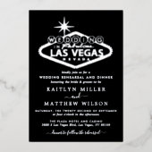 Elegante Las Vegas bestemming bruiloft repetitie Folie Uitnodiging (Voorkant)