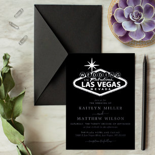 Elegante Las Vegas Bestemming Trouw Echt Folie Uitnodiging