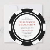 Elegante Las Vegas Black White Poker Chip Wedding Kaart (Achterkant)
