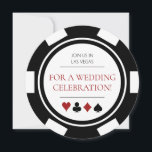 Elegante Las Vegas Black White Poker Chip Wedding Kaart<br><div class="desc">Deze moderne zwart-wit poker chip huwelijksuitnodiging is zeker om opwinding en anticipatie voor uw gasten om mee te doen in deze zeker leuk feest te brengen! Coördineren van beschikbare producten.</div>
