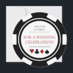 Elegante Las Vegas Black White Poker Chip Wedding Kaart<br><div class="desc">Deze moderne zwart-wit poker chip huwelijksuitnodiging is zeker om opwinding en anticipatie voor uw gasten om mee te doen in deze zeker leuk feest te brengen! Coördineren van beschikbare producten.</div>