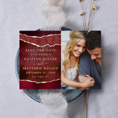 Elegante Las Vegas bruiloft foto Save The Date Rea Folie Uitnodiging