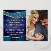 Elegante Las Vegas bruiloft foto Save The Date Rea Folie Uitnodiging (Voorkant)