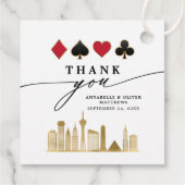 Elegante Las Vegas foto bestemming bruiloft Bedankjes Labels (Achterkant)