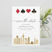 Elegante Las Vegas foto bestemming bruiloft Save The Date (Staand voorkant)