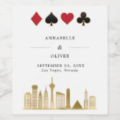 Elegante Las Vegas foto bestemming bruiloft Wijn Etiket (Enkel label)