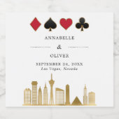 Elegante Las Vegas fotobestemming bruiloft Sparkling Wijnetiket (Enkel label)