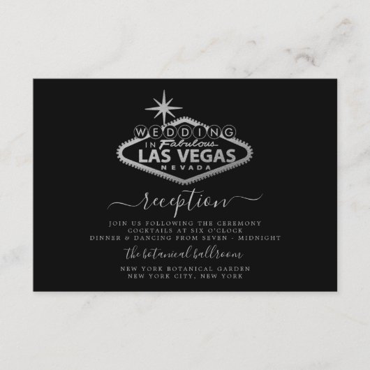 Elegante Las Vegas huwelijksreceptie Informatiekaartje (Voorkant)