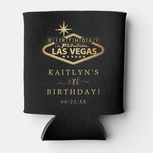 Elegante Las Vegas verjaardagsfeestje gunst Blikjeskoeler (Voorkant)