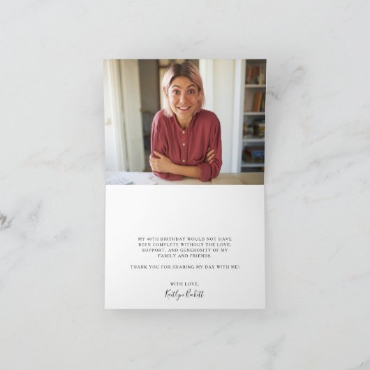 Elegante Las Vegas verjaardagsfoto Bedankkaart (Binnen)