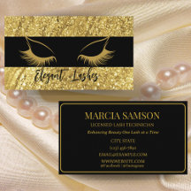 Elegante Lash Artist Visitekaartje Goud & Zwart