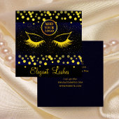 Elegante Lash Artist Visitekaartje Navy & Gold