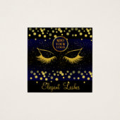 Elegante Lash Artist Visitekaartje Navy & Gold (Voorkant)
