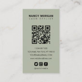 Elegante Lash Extension Tech Foto Collage QR Code  Visitekaartje (Achterkant)