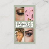 Elegante Lash Extension Tech Foto Collage QR Code  Visitekaartje (Voorkant)