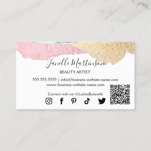 Elegante Lash Extensions Schoonheid Visitekaartje (Achterkant)