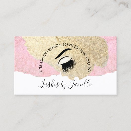 Elegante Lash Extensions Schoonheid Visitekaartje (Voorkant)