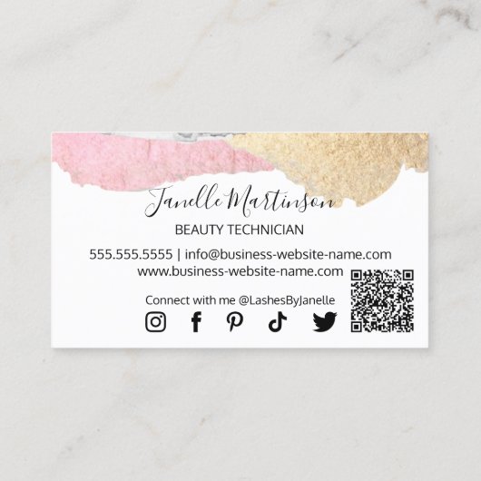 Elegante Lash Extensions Schoonheid Visitekaartje (Achterkant)