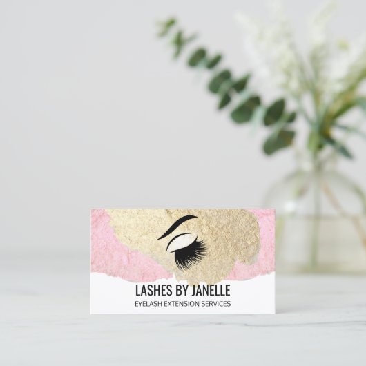 Elegante Lash Extensions Schoonheid Visitekaartje (Staand voorkant)