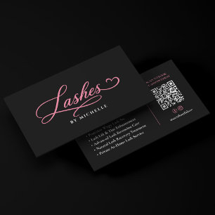 Elegante Lash Tech Lift Extensions Roze Zwart Visitekaartje