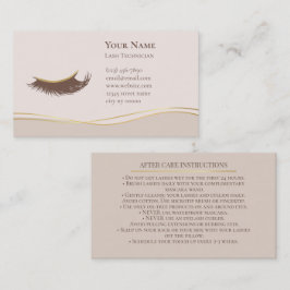 Elegante Lash Technicus Nazorgkaart Afsprakenkaartje