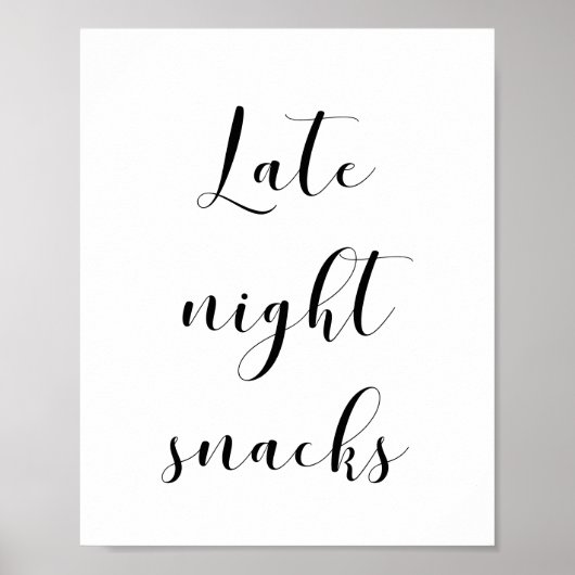 Elegante Late Night snacks bruiloft teken Poster (Voorkant)