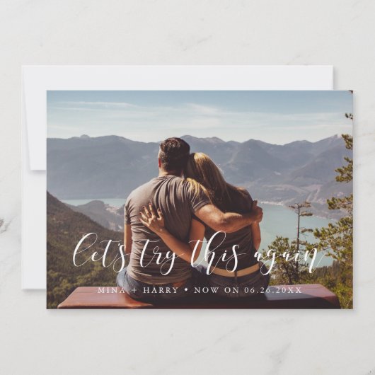 Elegante Laten we het opnieuw proberen huwelijksup Aankondiging (Voorkant)