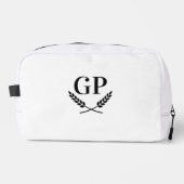 Elegante laurel crest monogram logo toilettas toilettasje (Voorkant)