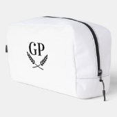 Elegante laurel crest monogram logo toilettas toilettasje (Rechterhoek)