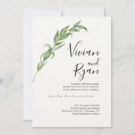 Elegante Laurel Huwelijksuitnodigingen Kaart