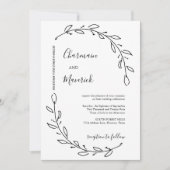 Elegante Laurel krans bruiloft Kaart (Voorkant)
