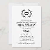 Elegante Laurel Krans Graduation Party Kaart (Voorkant)