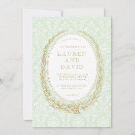 Elegante Laurel Krans | Green Damask Kaart