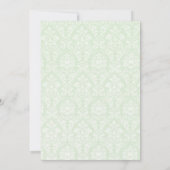 Elegante Laurel Krans | Green Damask Kaart (Achterkant)