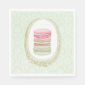 Elegante Laurel Krans met Pastel Macarons Servet (Voorkant)