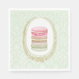Elegante Laurel Krans met Pastel Macarons Servet