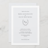 Elegante Laurel Krans Minimalistische bruiloft Kaart (Voorkant / Achterkant)