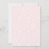 Elegante Laurel Krans | Roze Damask Foto Save The Date (Achterkant)