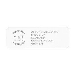 Elegante Laurel Leaf Bruiloft Retouradres Labels