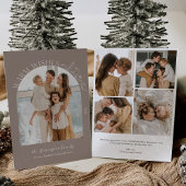 Elegante Laurels Arch Foto Vakantie Kaart - Taupe