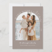 Elegante Laurels Arch Foto Vakantie Kaart - Taupe (Voorkant)