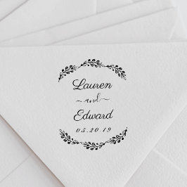 Elegante Laurier Koppel Namen Trouwen Bewaar de Da Rubberstempel