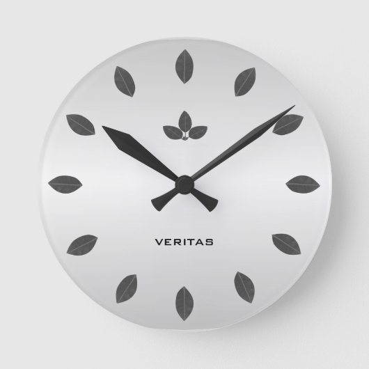 Elegante laurierbladeren ronde klok (Voorkant)