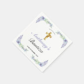 Elegante Lavanda Cruz De Oro Bautizo Bebé Servet (Hoek)