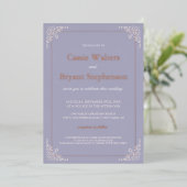 Elegante Lavendar Blush Roze Minimal Wedding Folie Uitnodiging (Staand Voorkant)