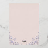 Elegante Lavendar Blush Roze Minimal Wedding Folie Uitnodiging (Achterkant)