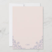 Elegante Lavendar Blush Roze Minimal Wedding Kaart (Achterkant)