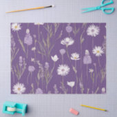 Elegante Lavendar Witte Boho Wildflower Floral Tissuepapier (Craft)