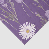 Elegante Lavendar Witte Boho Wildflower Floral Tissuepapier (Detail)