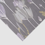 Elegante Lavendar Witte Boho Wildflower Floral Tissuepapier (Detail)